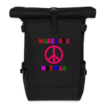 Make love not war - Rolltop Rucksack - Schwarz - Vorne