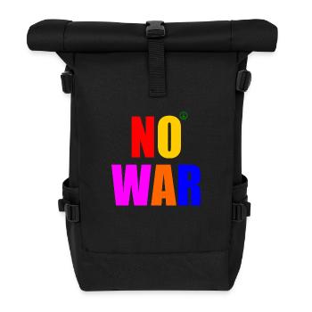 No war - Rolltop Rucksack - Schwarz - Vorne