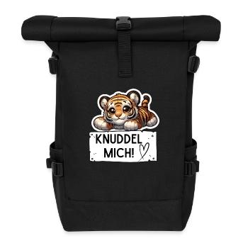 Knuddel mich süßes Tigerbaby - Rolltop Rucksack - Schwarz - Vorne