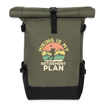 Hiking Is My Retirement Plan Mountain Hiker - Rolltop Rucksack - Olive/Schwarz - Vorne