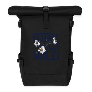 Stay Wild - Roll Top Backpack - black - Front
