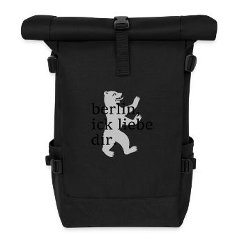 berlin, ick liebe dir. - Dialekt - Mundart - Rolltop Rucksack - Schwarz - Vorne