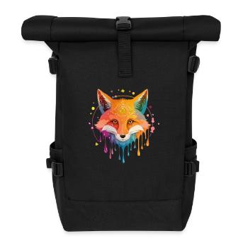 Cosmic fox - Roll Top Backpack - black - Front