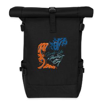 klingt nach einem perfekten Tag - Rolltop Rucksack - Schwarz - Vorne