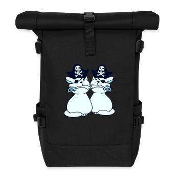 2 Pirate Cats Sabre Buccaneer Eye Patch Team - Roll Top Backpack - black - Front