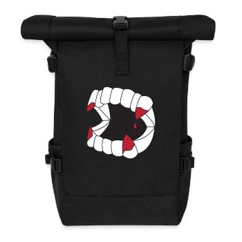 Vampir Zähne - Rolltop Rucksack - Schwarz - Vorne