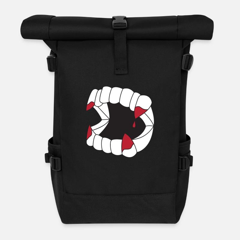 Vampir Zähne - Rolltop Rucksack - Schwarz