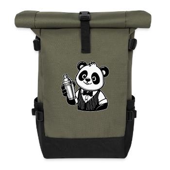 Shaker de barman Panda - Sac à dos roll top - olive/noir - Devant