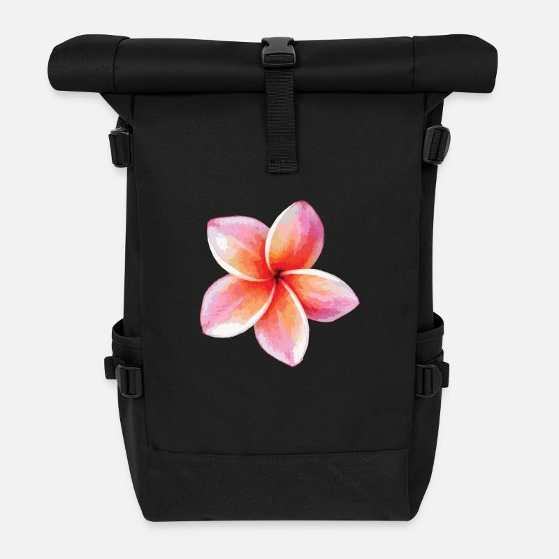 Flower - Roll Top Backpack - black