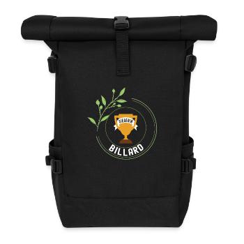Billard Siegerin Gewinner Turnier Meisterschaft - Rolltop Rucksack - Schwarz - Vorne