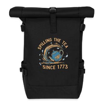 Tee verschütten seit 1773 – Humorvolle Geschichte - Rolltop Rucksack - Schwarz - Vorne
