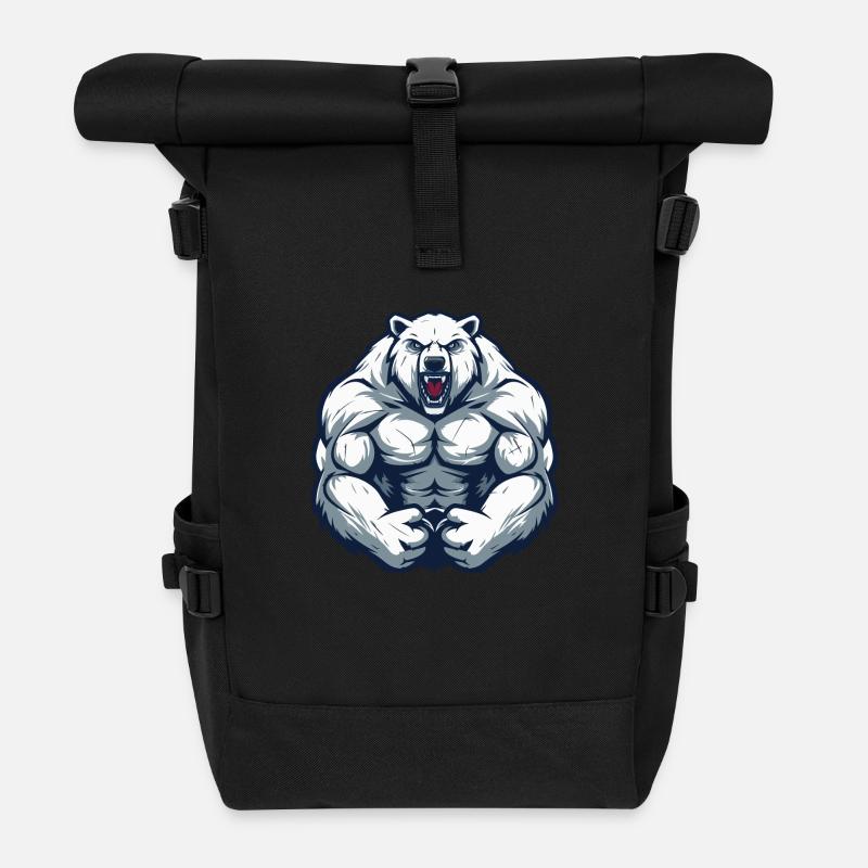 Eisbär Comic Workout - Rolltop Rucksack - Schwarz