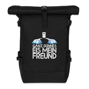 Ganz dünnes Eis mein Freund Eisbär Eisscholle - Rolltop Rucksack - Schwarz - Vorne