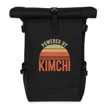 Koreanischer Genuss und Kimchi-Liebe - Rolltop Rucksack - Schwarz - Vorne