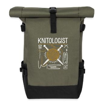 Kreative Strickexpertise - Rolltop Rucksack - Olive/Schwarz - Vorne