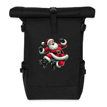 Weihnachtsmann - Rolltop Rucksack - Schwarz - Vorne