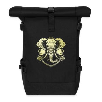 Elephant Boxer - Roll Top Backpack - black - Front