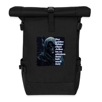 Time is our most precious asset. - Roll Top Backpack - black - Front