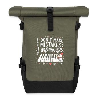Klavierspieler Pianisten, Nein mein Improvisation - Rolltop Rucksack - Olive/Schwarz - Vorne