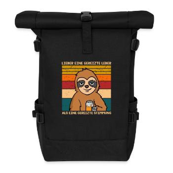 Lieber eine gereizte Leber als gereizte Stimmung - Rolltop Rucksack - Schwarz - Vorne
