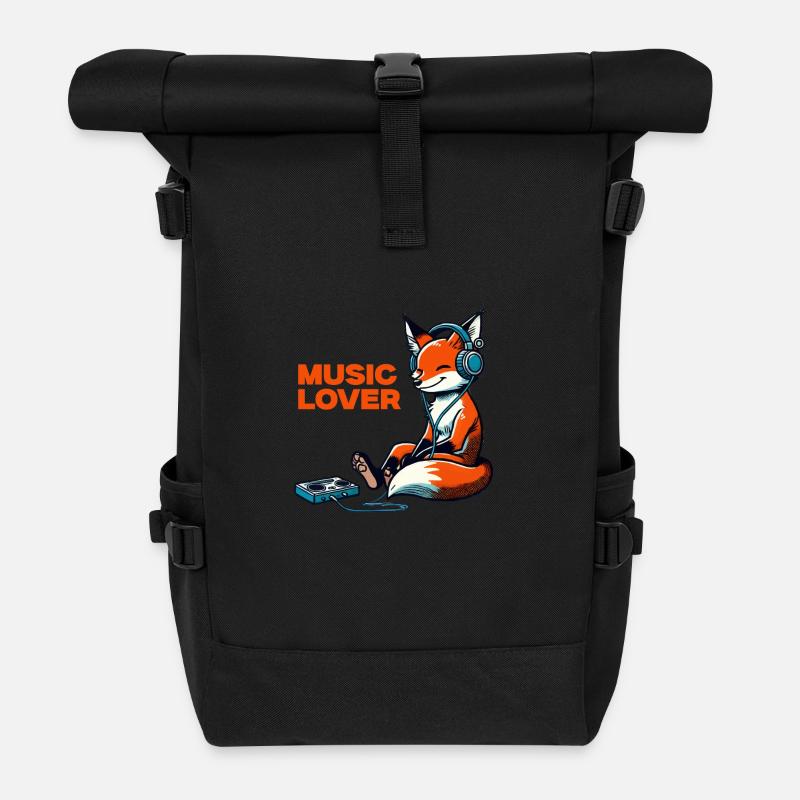 fuchs musik love - Rolltop Rucksack - Schwarz