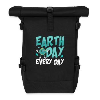 Earth Day Every Day Environmental Planet - Rolltop Rucksack - Schwarz - Vorne