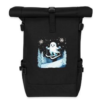 Geist Skifahrer Halloween - Rolltop Rucksack - Schwarz - Vorne