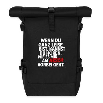 Drôle de dicton – je m’en fiche ! Sarcastique - Sac à dos roll top - noir - Devant