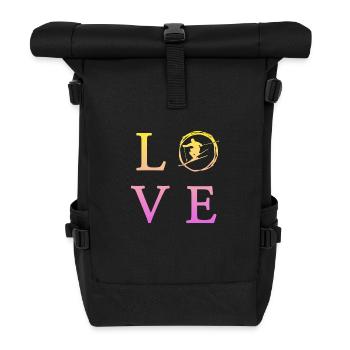 Love Skifahren ski fahren - Rolltop Rucksack - Schwarz - Vorne