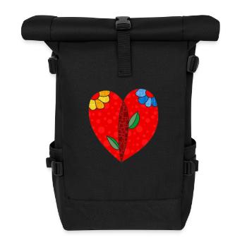Heart - Roll Top Backpack - black - Front