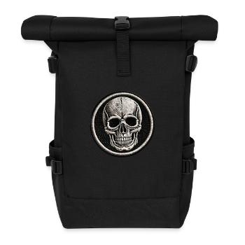 Schädel - Rolltop Rucksack - Schwarz - Vorne