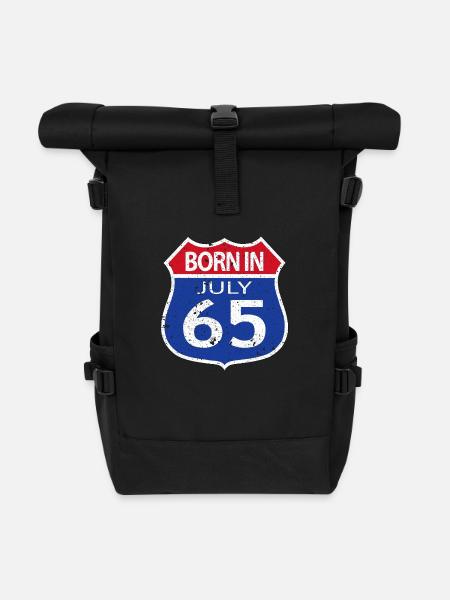 Born in July 1965 - Roll Top Backpack - black
