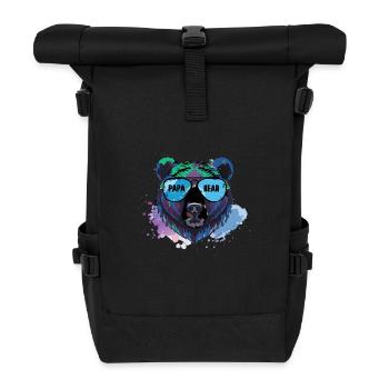 Dad, Bear, Graffiti, Painting, Colorful, Illustration - Roll Top Backpack - black - Front
