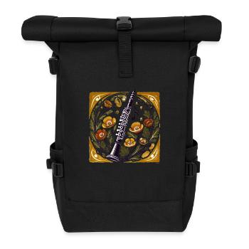 Blumige Oboenmagie - Rolltop Rucksack - Schwarz - Vorne