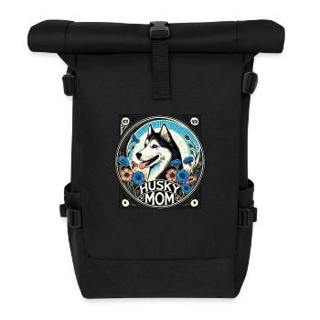 Husky Mom Vintage Style Dog Lover Design - Sac à dos roll top - noir - Devant