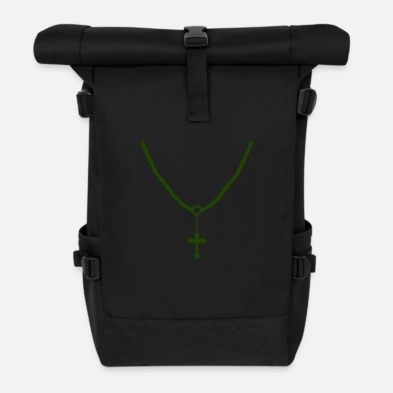 kreuzkette 02 - Rolltop Rucksack - Schwarz