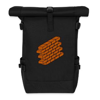 Brick wall - Roll Top Backpack - black - Front