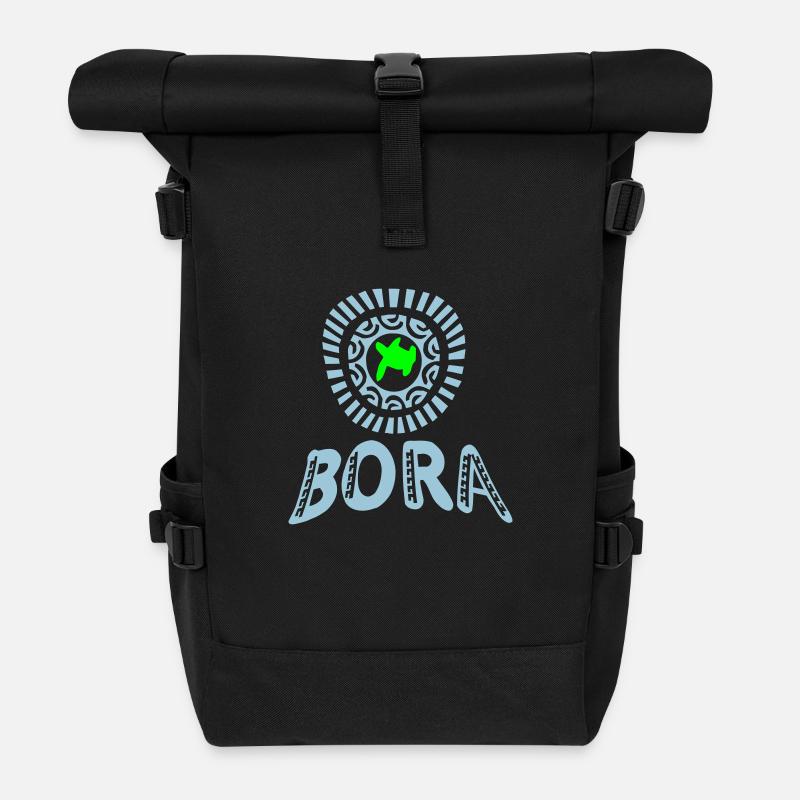 polynesisch Schildkröte Tattoo Bora Bora - Rolltop Rucksack - Schwarz