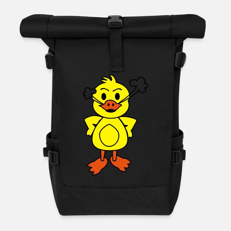 Wütende Ente - Rolltop Rucksack - Schwarz