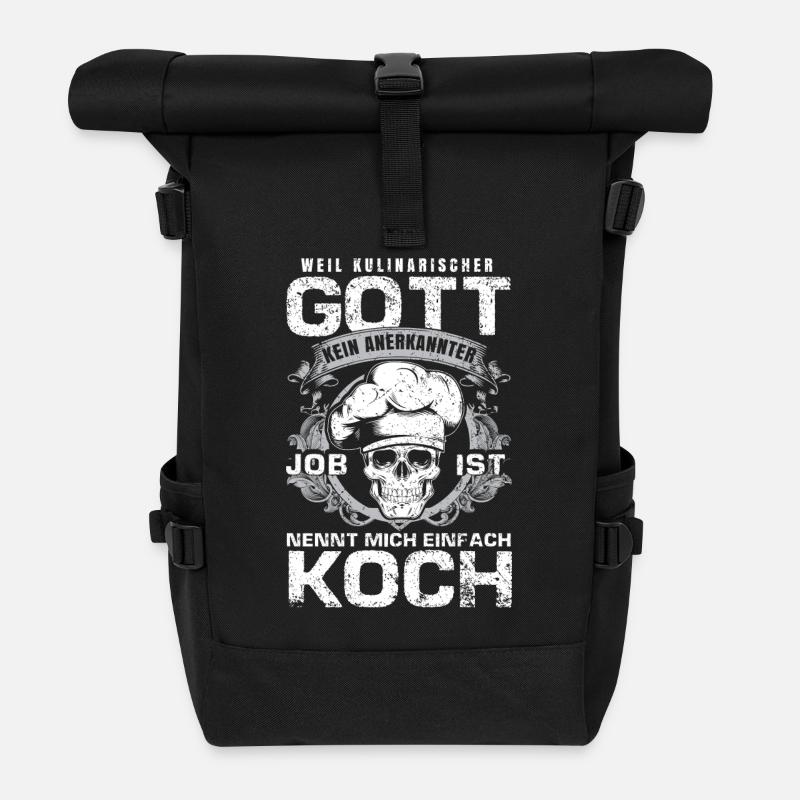 Koch - Kulinarischer Gott - Rolltop Rucksack - Schwarz