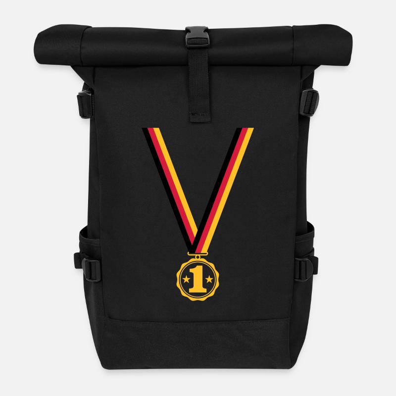 Medaille Platz 1 - Rolltop Rucksack - Schwarz