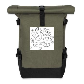 Beobachtende Augen - Rolltop Rucksack - Olive/Schwarz - Vorne