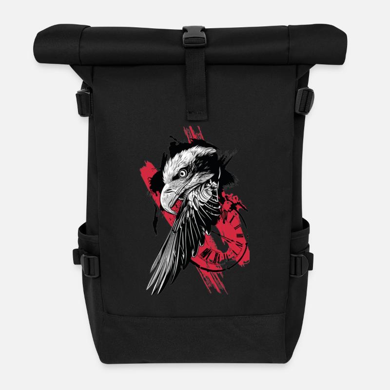 Trash Polka // Illustration - Rolltop Rucksack - Schwarz