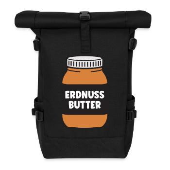 Erdnussbutter Kostüm Erdnuss Nuss Peanut-Butter - Rolltop Rucksack - Schwarz - Vorne