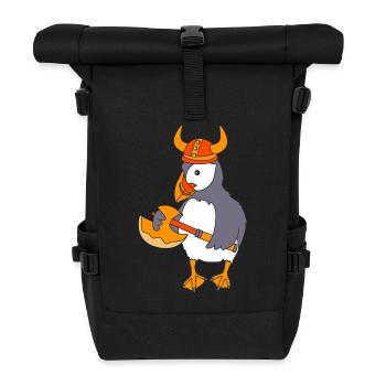 Papageientaucher Puffin - Rolltop Rucksack - Schwarz - Vorne