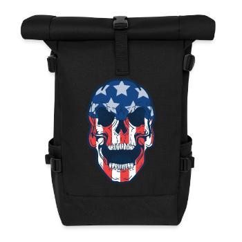 Totenkopf Amerika Republikaner T-Shirt US Army - Rolltop Rucksack - Schwarz - Vorne