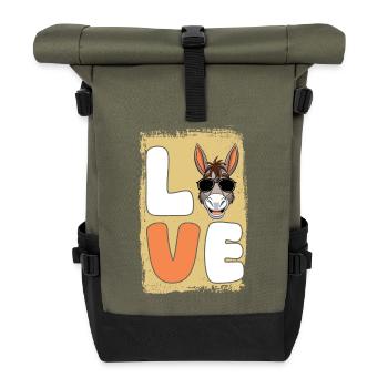 Esel - Rolltop Rucksack - Olive/Schwarz - Vorne