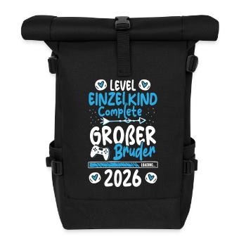 Level Einzelkind Complete Großer Bruder 2026 - Rolltop Rucksack - Schwarz - Vorne