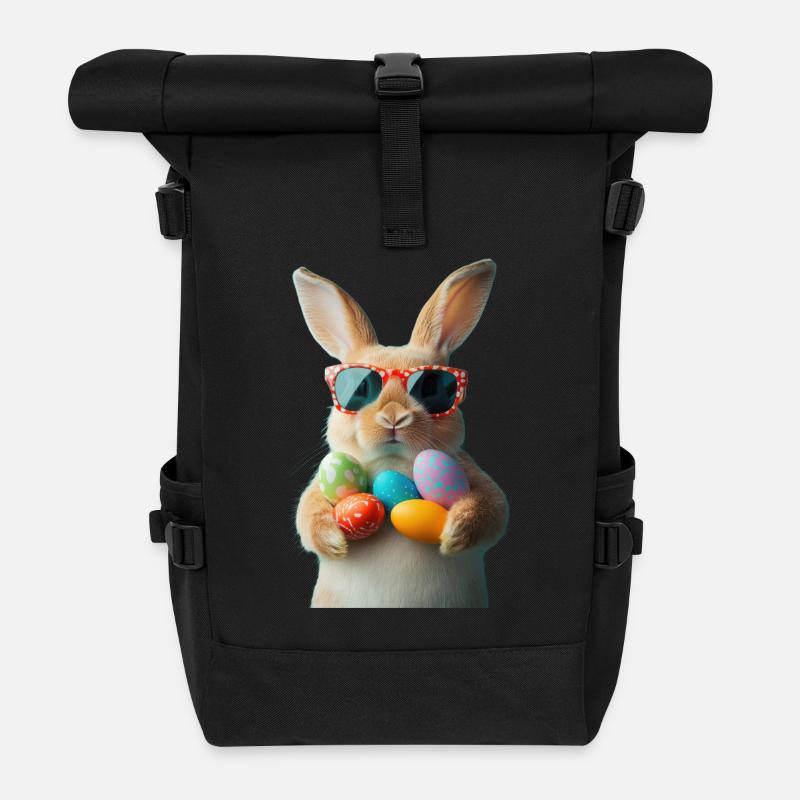Osterhase - Rolltop Rucksack - Schwarz
