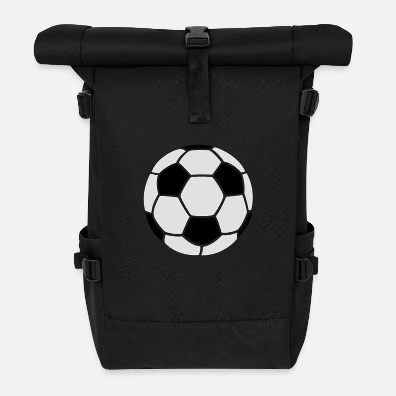 fussball - Rolltop Rucksack - Schwarz
